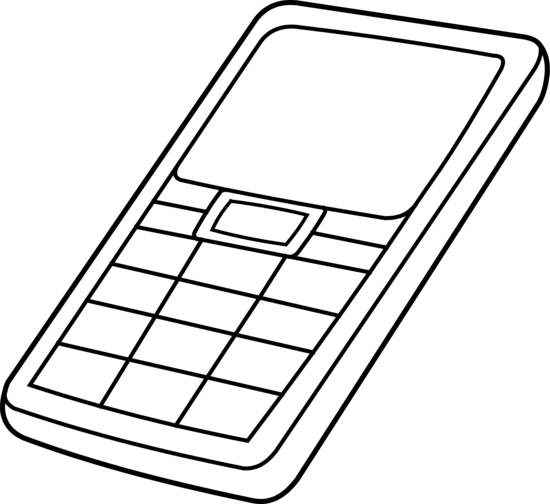 Cell Phone Clipart Black And White Free Clipart - Cellphone Clipart Black And White (550x504)