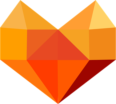 Heart Graphics Vector Orange 3d Heart Hear - Grafis Vektor Png (799x720)