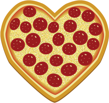 Heart Clipart Pizza - Beautifulchaos101 3d Cheer Bow~pizza My Heart (400x400)