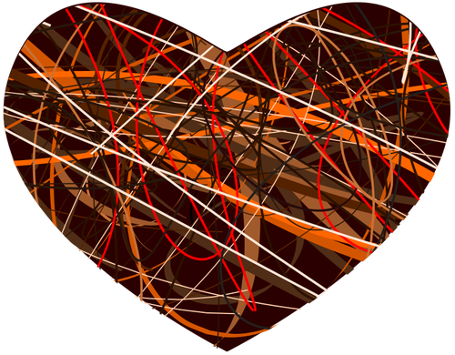 Vector Clip Art Of Mottled Heart - Painted Love Heart Shower Curtain (500x390)