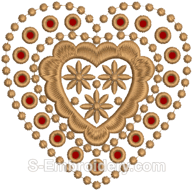 10039 Cutwork Lace Heart Embroidery - Blue (395x391)
