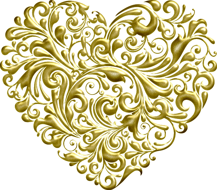 Cartoon Painted Gold Heart-shaped Pattern - Cartoon Painted Gold Heart-shaped Pattern (700x615)