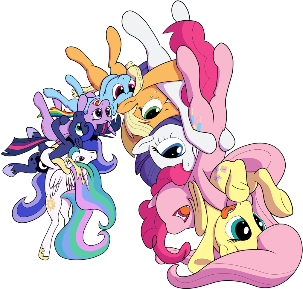Pony Pinkie Pie Rainbow Dash Twilight Sparkle Rarity - Celestia Suplex (1024x1024)