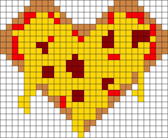 Pizza Heart Perler Bead Pattern / Bead Sprite - Pizza Pixel Art Template (589x484)