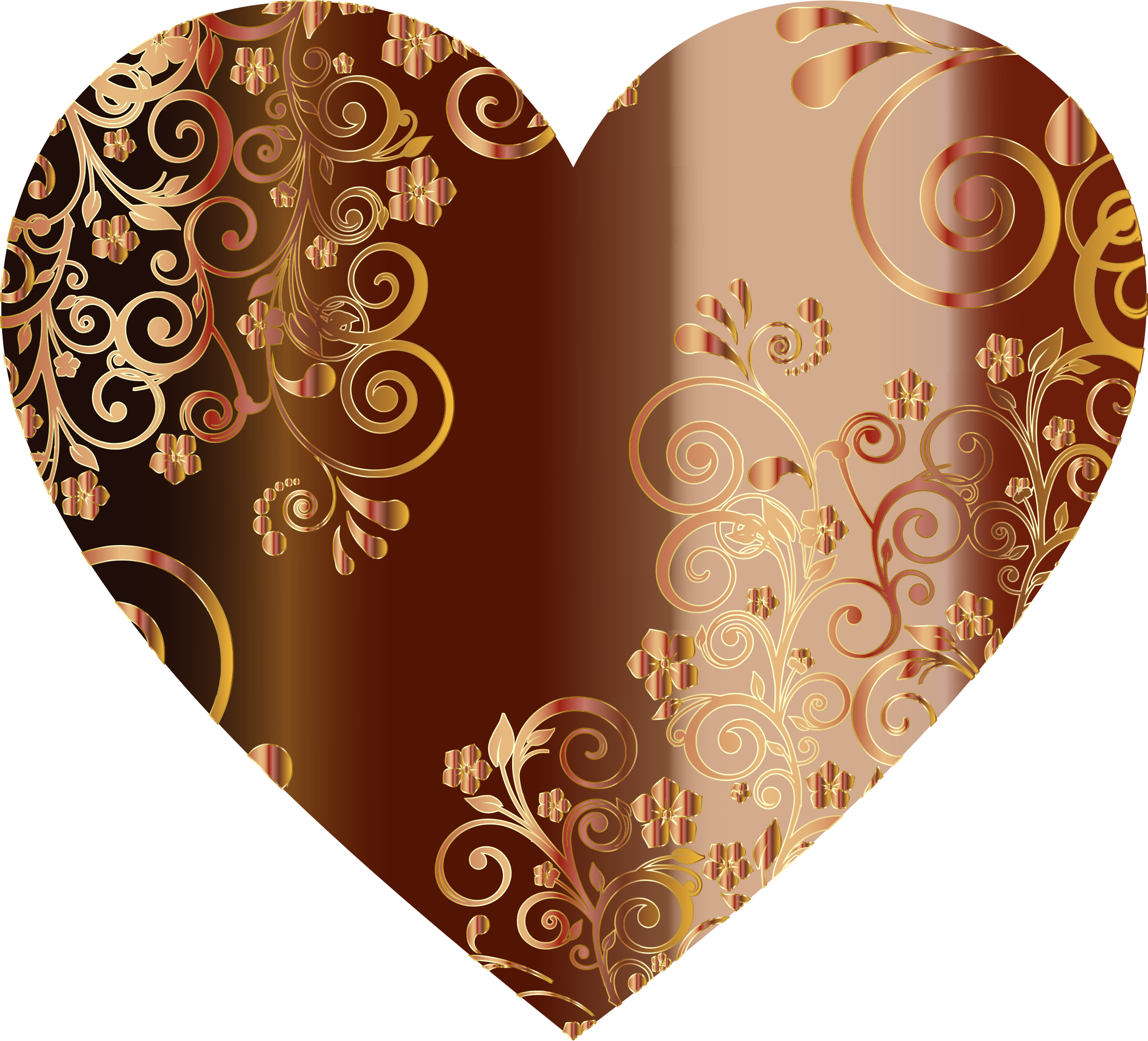 Floral Flourish Heart 12 - Clip Art (2210x2005)