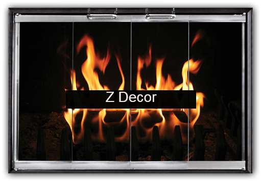 Z Decor Glass Fireplace Door By Thermorite - Wallmonkeys Wall Decals Wallmonkeys Burning Log Peel (511x355)