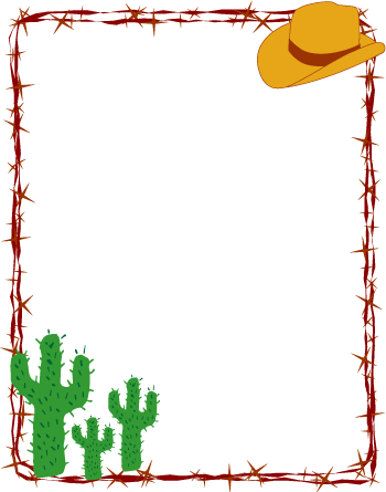 Cowboy Clip Art Border Frame - Cinco De Mayo Border (350x445)