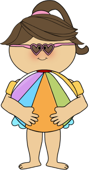 Beach Clipart Beach Person - Kid At The Beach Clipart (288x550)