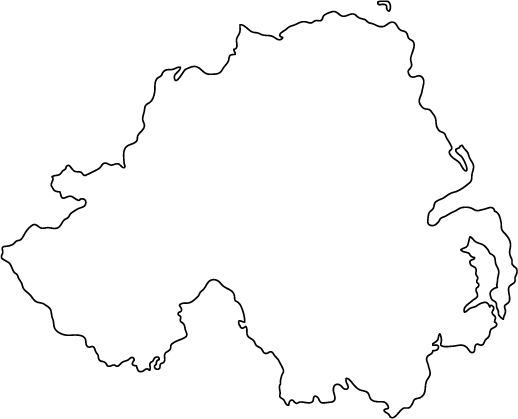 Blank Ireland Clipart Map - Map Of Northern Ireland Outline (518x419)