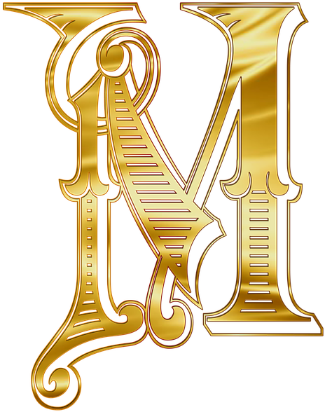 M, Letters, Alphabet, Russian - Letter M Gold Png (509x720)