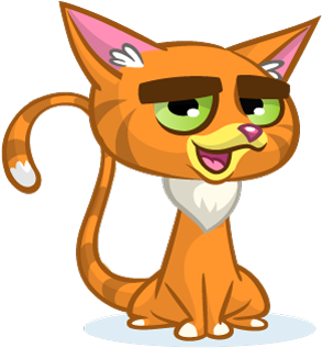 Cartoon Cat Sticker Vol 02 Messages Sticker-10 - Ginger Cartoon Cat (360x360)