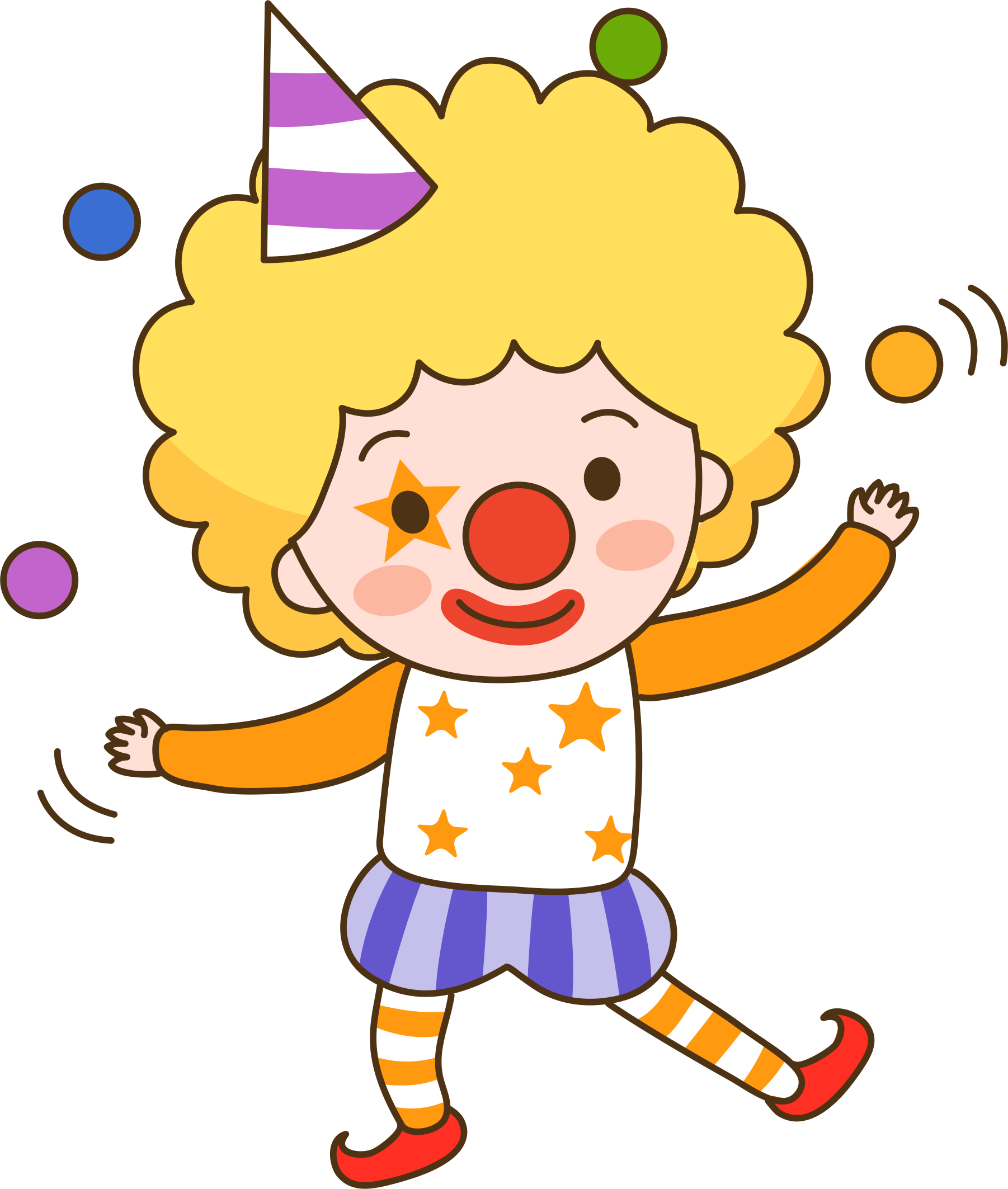 Performance Clown Cartoon Humour Illustration - 小丑 卡通 (1802x2126)