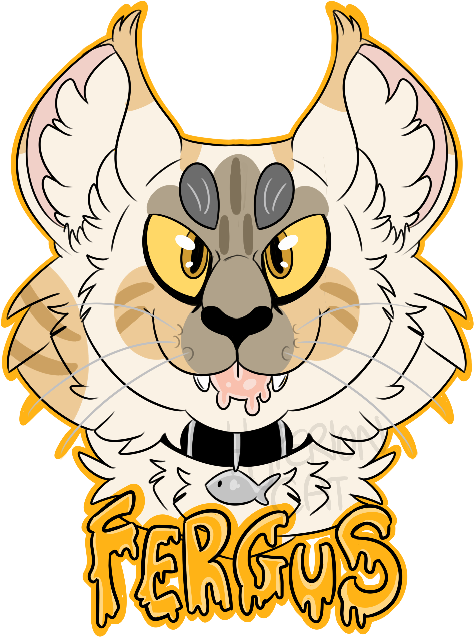 Fursuit Badge By Pawltergeist Fergus - Cat Fursuit Badge (994x1316)