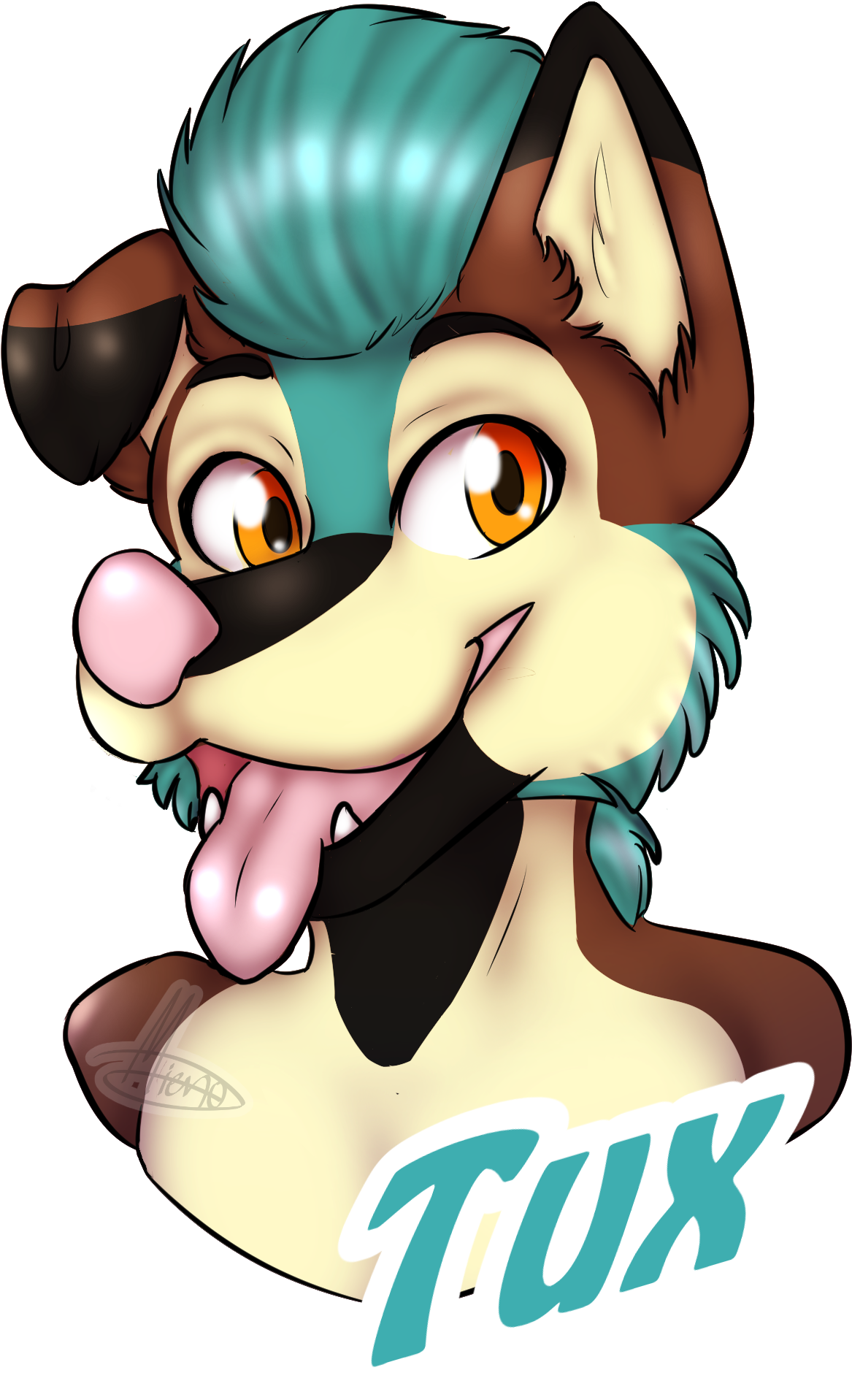 Tux Fursuit Badge - Cartoon (1232x1992)