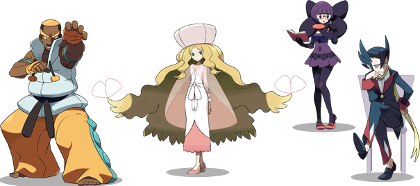 The Elite Four Of The Unova Region - Black And White Elite 4 (605x268)