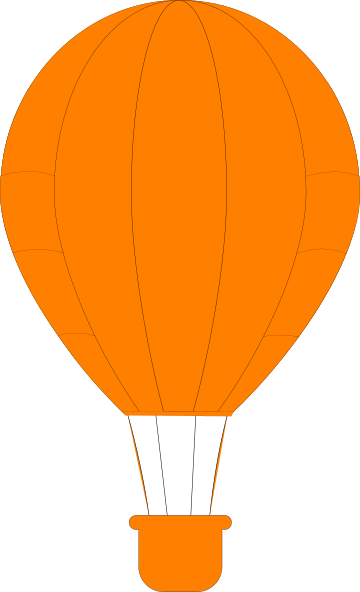 Orange Balloon Clipart Orange Hot Air Balloon Clip - Orange Hot Air Balloon (360x592)
