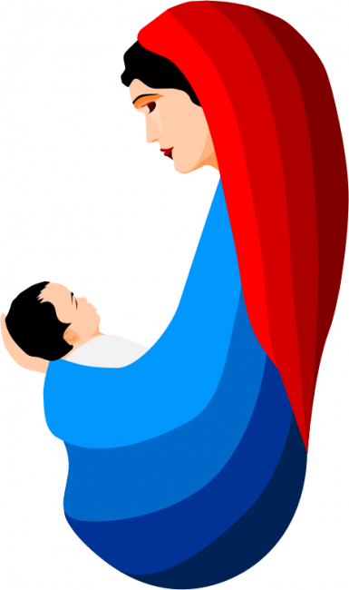 Mary And Jesus Clipart - Mary And Jesus Clipart (385x650)