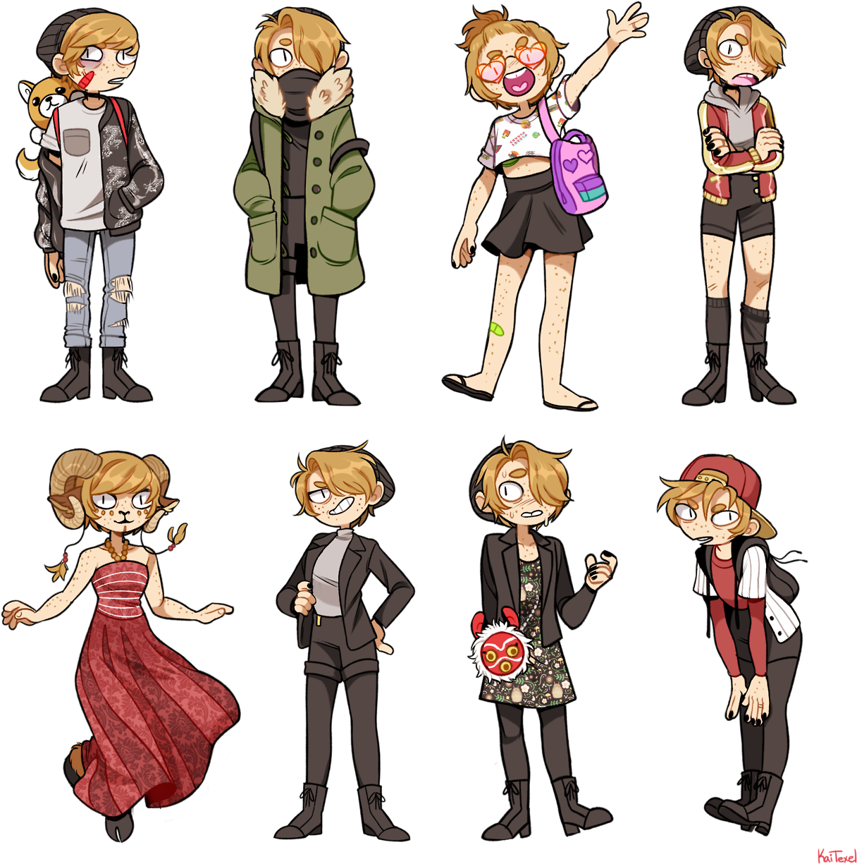 I Have Art Block, So I Drew Some Of My Outfits Edit - Anime Tumblr Clothing (1280x1292)