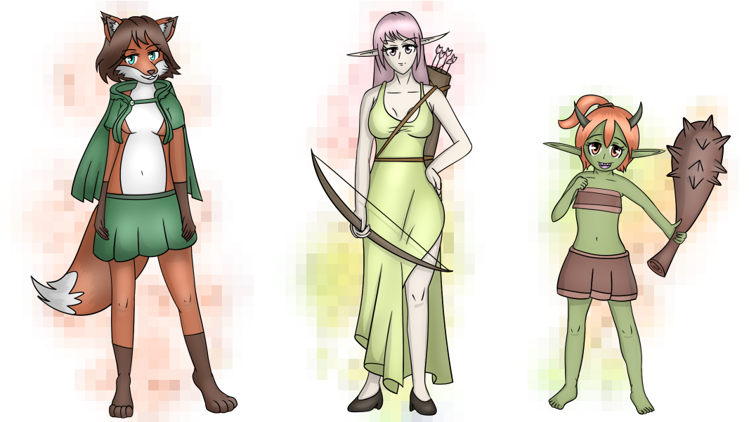 Fox Girl, Elven Huntress, Goblin Girl By Mizuhotf - Elf (1200x600)