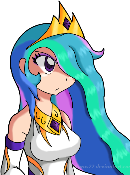 Princess Luna And Celestia Human - Cartoon (484x613)