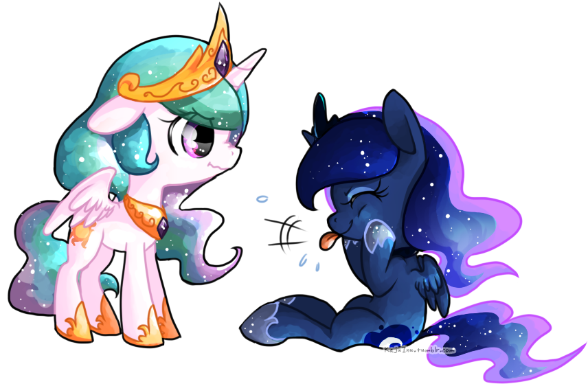 Luga12345, Filly, Princess Celestia, Princess Luna, - My Little Pony Cute Luna And Celestia (1000x598)