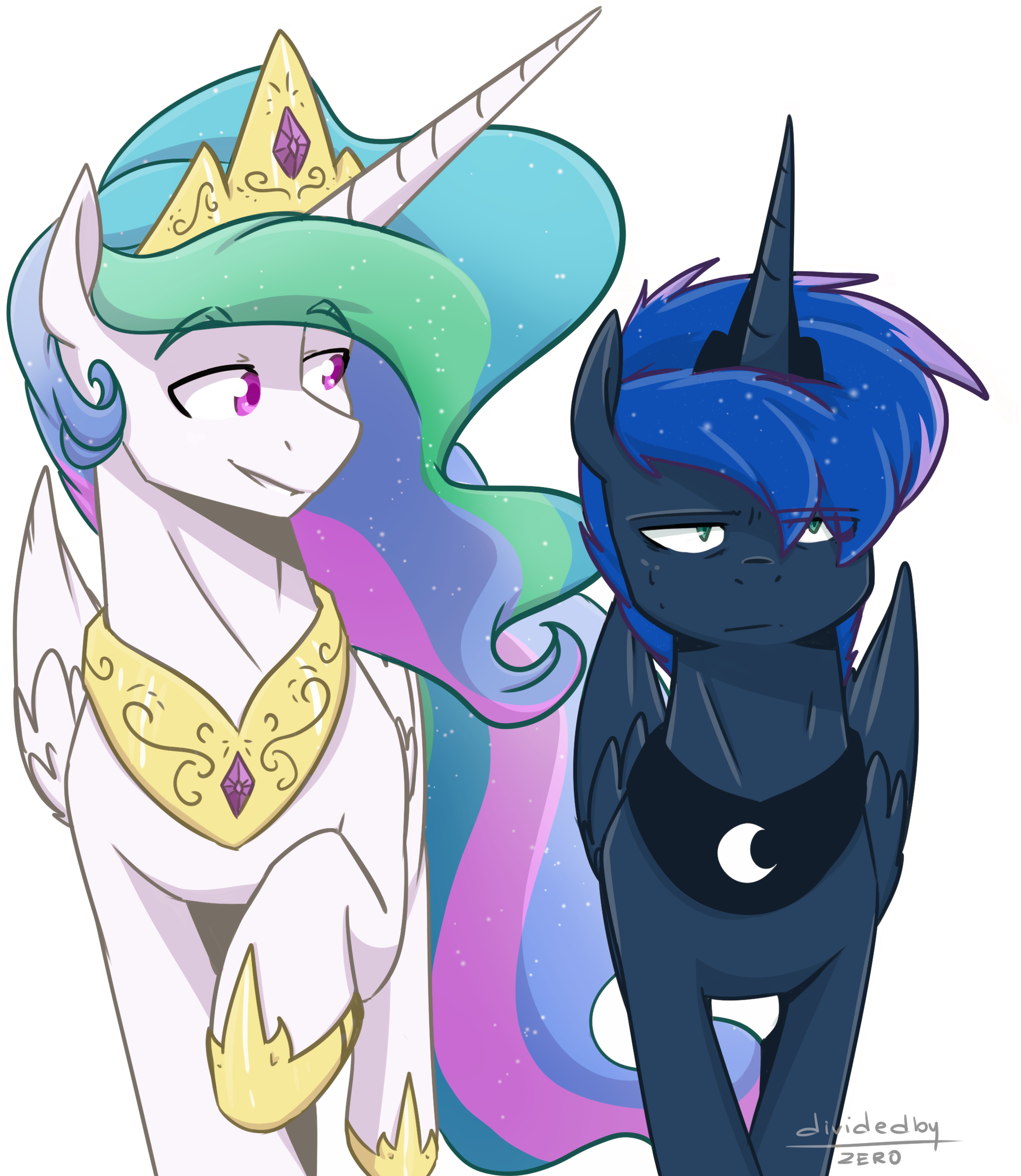Princess Luna,принцесса Луна,royal,my Little Pony,мой - Male Celestia And Luna (2108x2396)
