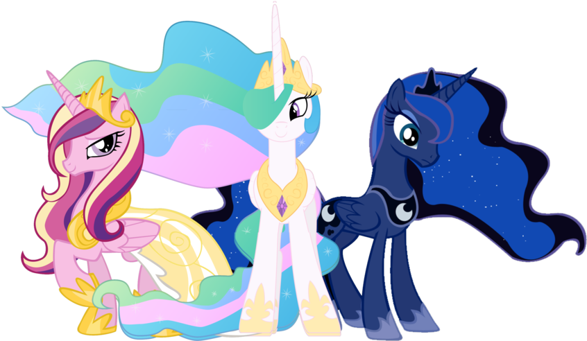 Princess Luna And Celestia And Cadence - Princess My Little Pony (900x498)