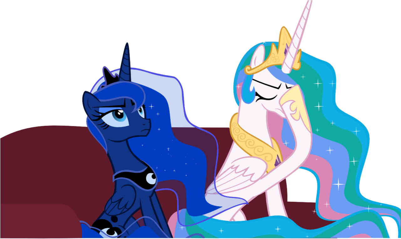 Shadowweaver97, Couch, Facehoof, Princess Celestia, - Cartoon (1280x800)