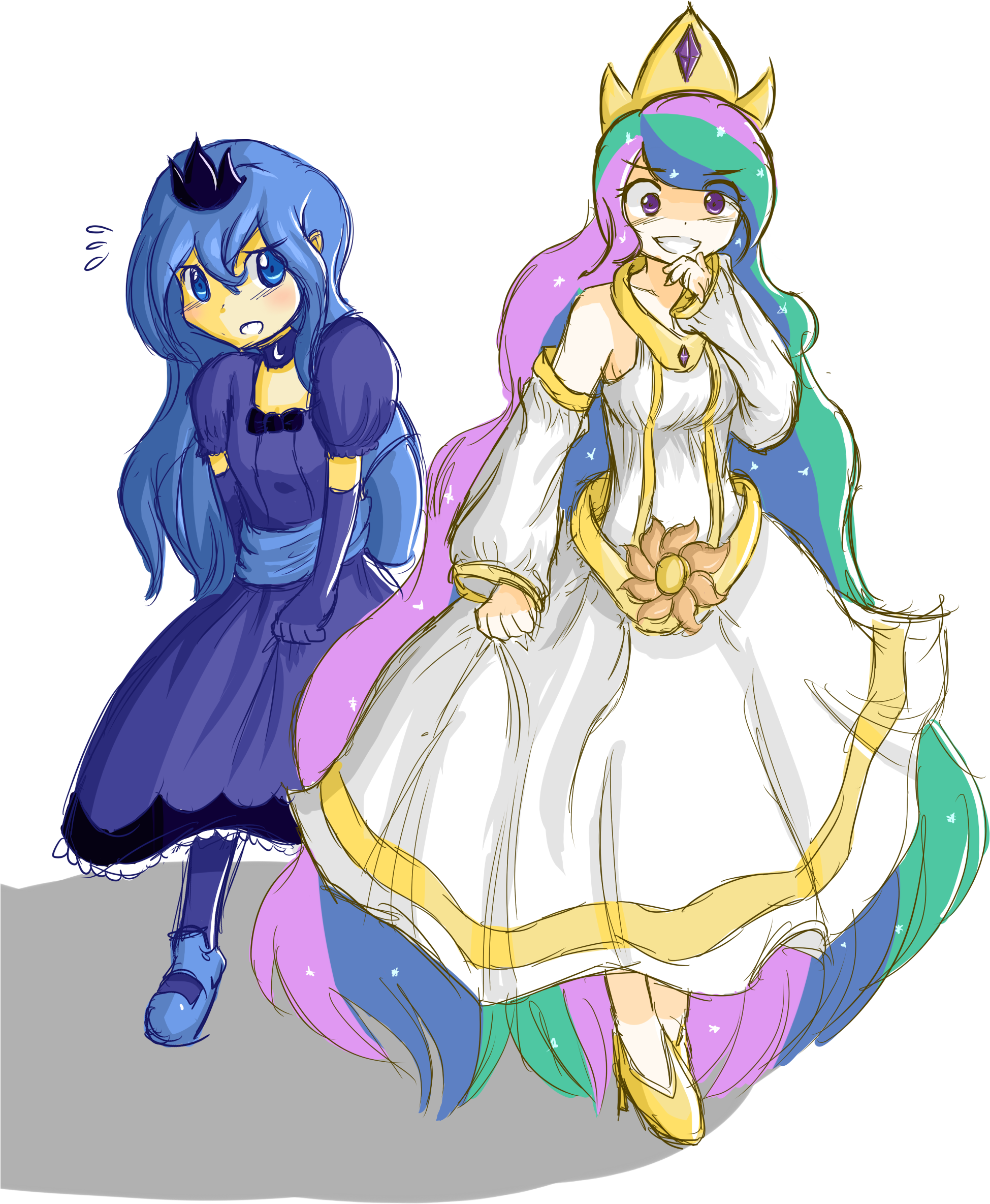Free Princess Luna And Celestia Human - Celestia Y Luna Human (2000x2500)