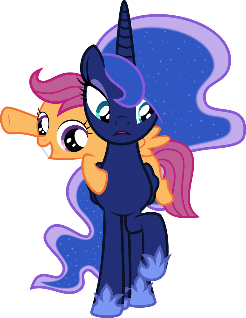 Princess Luna And Scootaloo By Abydos91 - Princess Luna And Scootaloo (1024x1327)