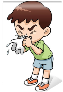 Illustration Of Sick Boy Cartoon Wall Mural • Pixers® - Sick Cartoon (400x400)