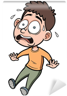 Vector Illustration Of Cartoon Man Scared Wall Mural - Panic Attack: How To Escape (400x400)