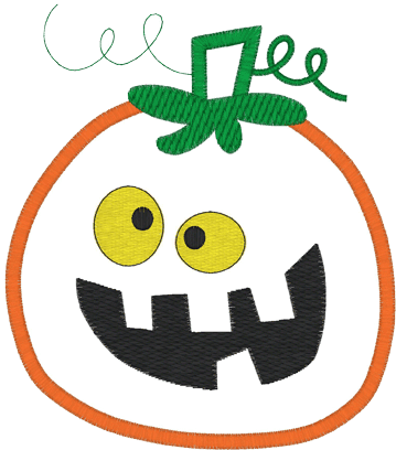 Halloween Pumpkin Applique - Addition Sign (409x409)