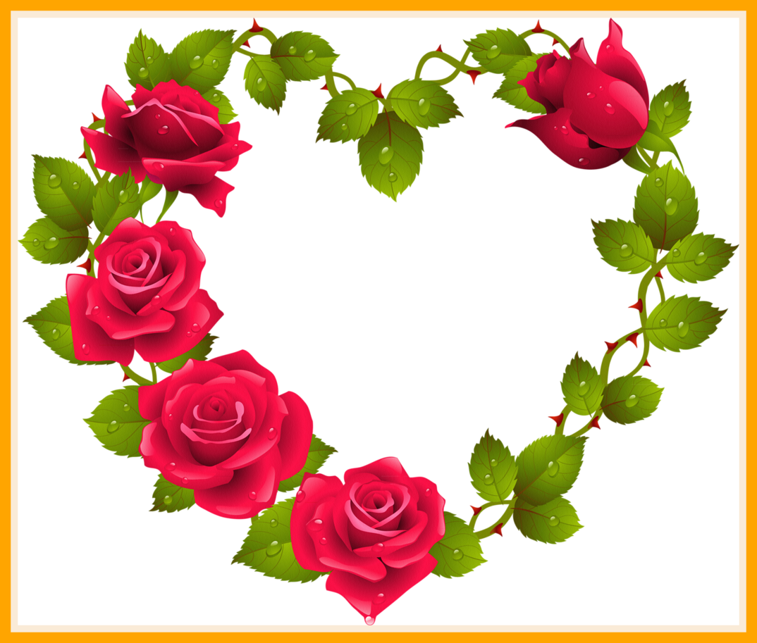 Red Rose Bouquet Red Rose Flower Bouquet Png The Best - Heart Shaped Border Designs (1074x913)