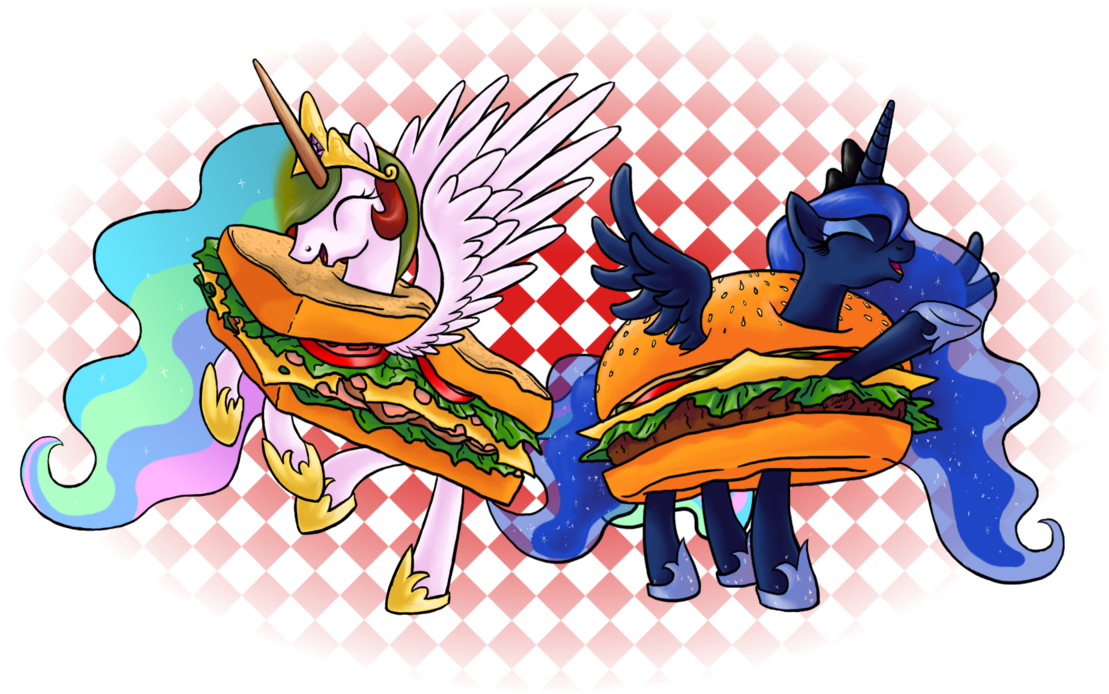 Myminiatureequine, Burger, Costume, Princess Celestia, - Illustration (1280x720)