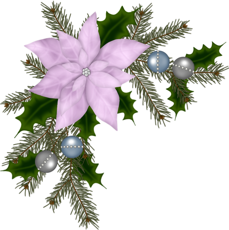 Corner Christmas Ornaments Png (785x800)