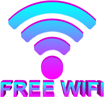 Hipster Clipart Png Transparent - Vaporwave Wifi Png (500x400)