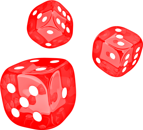 Classic Dice 3d Rendering On White - Dice Game (550x499)