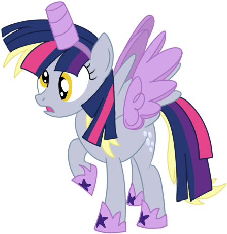 Derpy Hooves, Fake Horn, Fake Wings, Female, Frown, - Derpy Dressed As Twilight (482x504)
