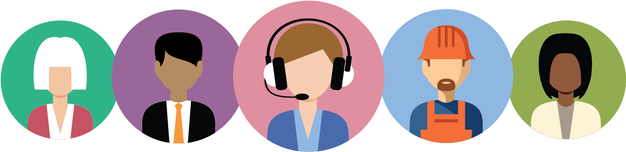 Illustration Shows Different Workers - Illustration (1337x378)