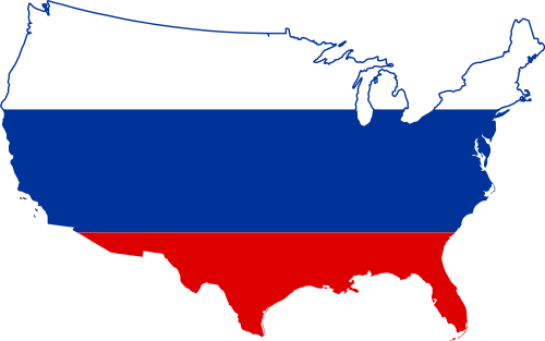 This Image Rendered As Png In Other Widths - Russian Flag Over Usa (1280x801)