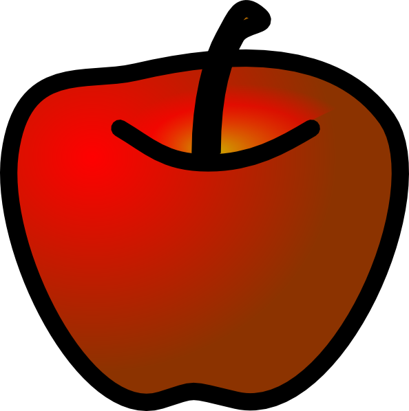 Red Apple2 Clip Art At Clker - Apple (594x598)