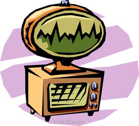 Cartoon 50's Style Communications Screen Royalty Free - Cartoon (480x435)