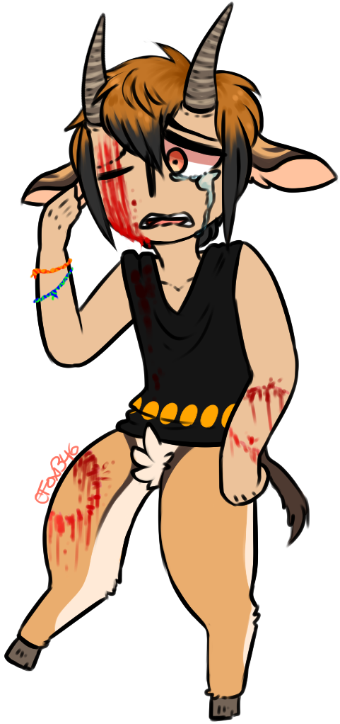 Injured Gazelle Ota By Crazysellsadopts - Cartoon (599x1050)