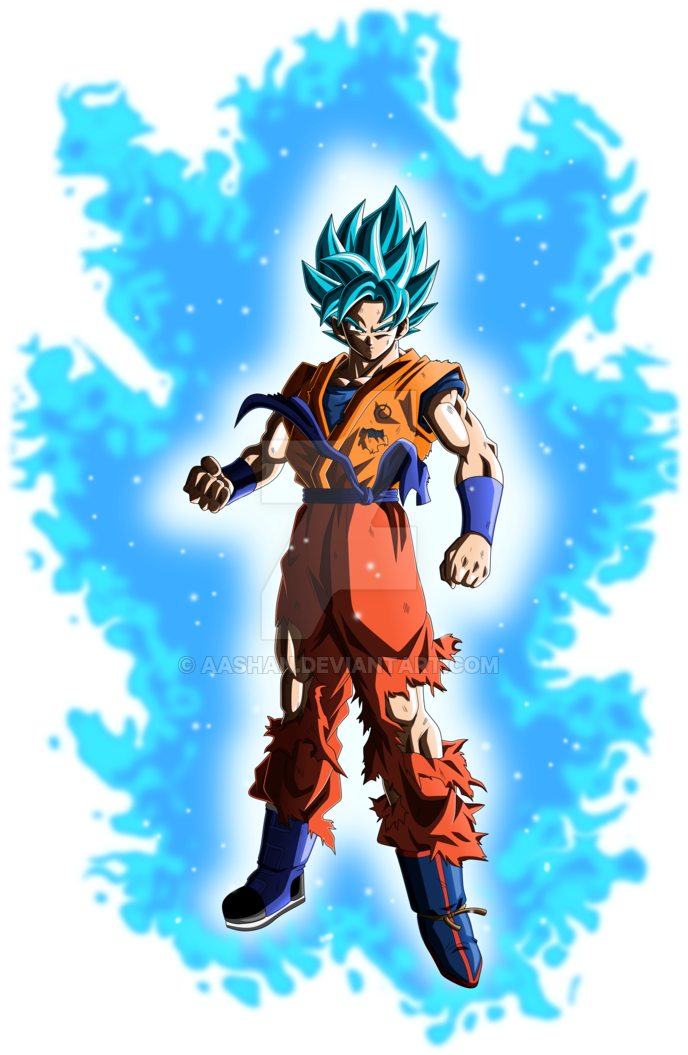 Goku Super Saiyan Blue Injured Mixed Gi By Aashananimeart - Goku Super Saiyan Blue Gi (800x1083)