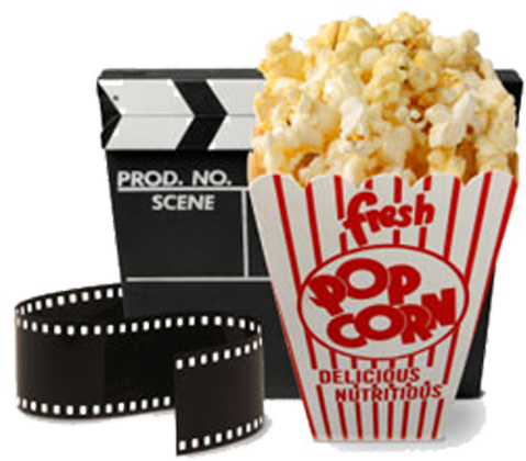 #توصيات سينمائية - Popcorn And Movie Png (489x489)