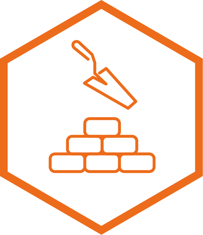Build Icon With Bricks And Trowel - Management (648x748)