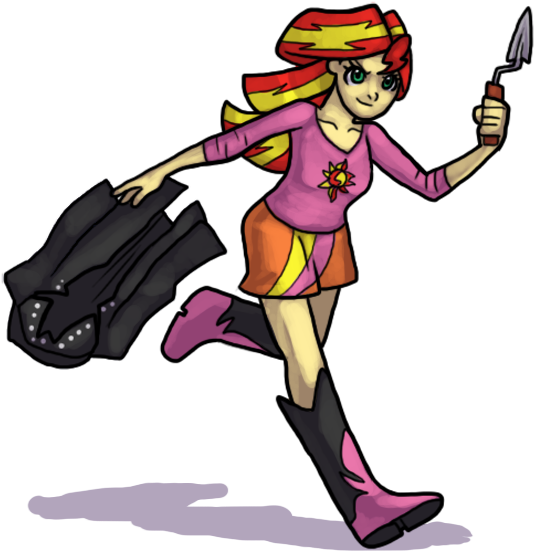 Ominous-artist, Equestria Girls, Running, Safe, Solo, - Cartoon (600x600)