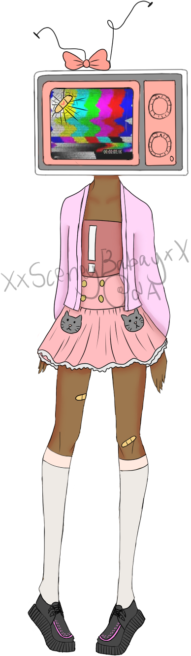 Xxsceneybabayxx Tv Head Adopt Auction [closed] By Xxsceneybabayxx - Cartoon (673x1429)