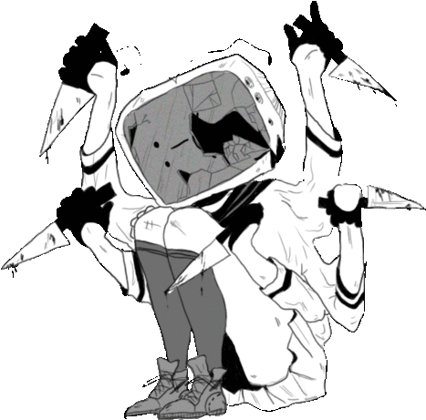 Vocaloid Echo Object Head - Black And White Tv Head (500x618)